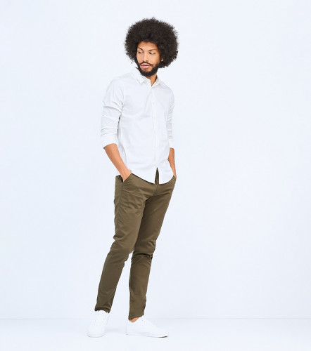 Camisa Billy Slim Popelina Strech Unicolor Sin Bolsillo UnserBL