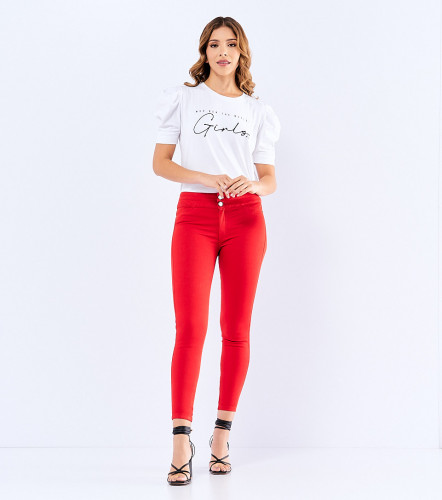 Jean Para Mujer Skinny Pretina Con Corte Barcelona Fernanda DerekRJ