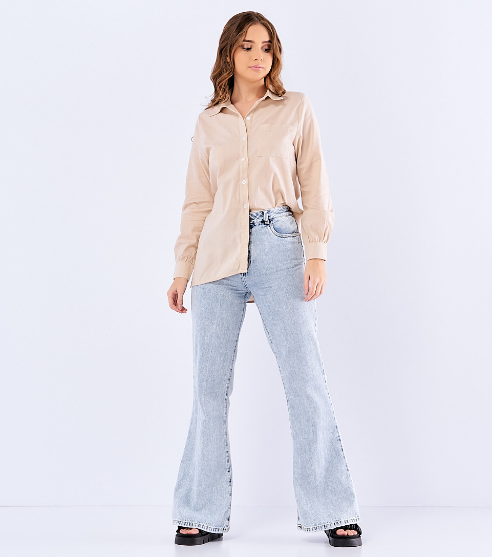 Camisa Para Mujer Oversize Manga Larga Saray Derek 826464 BG