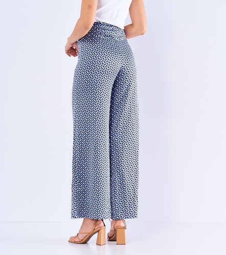 Emma Pantalon Tiro Alto En Satin Estampado DerekAZ