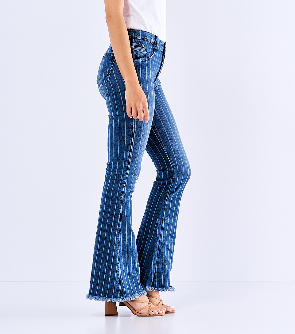 Jean Para Mujer Bota Flare A Rayas Praga Kiana Derek 827941 AZ