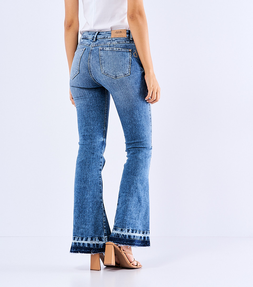 Jean Para Mujer Bota Flare Con Botonera Y Proceso Sidney Pink Derek 827846 AZ