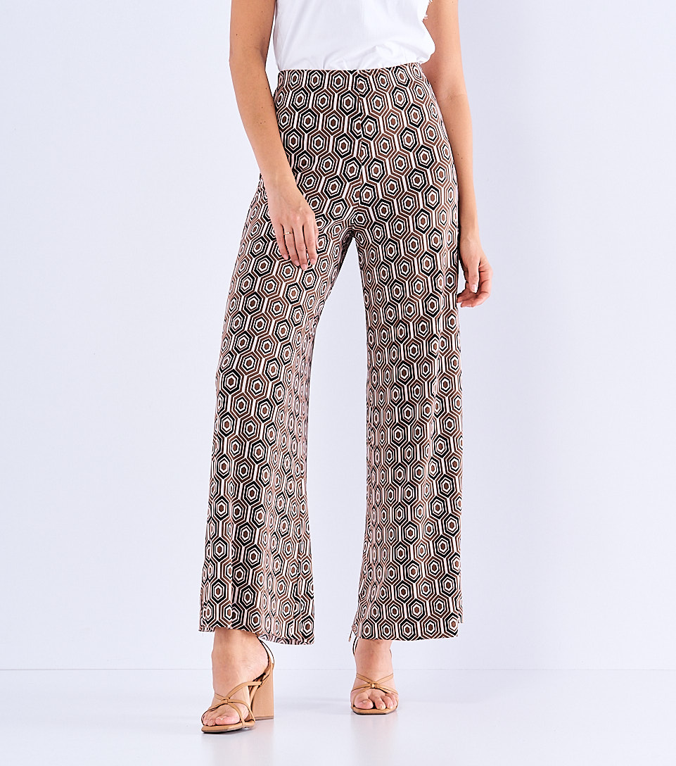 Pantalon Para Mujer Estampado Bota Ancha Derek 830049 CF