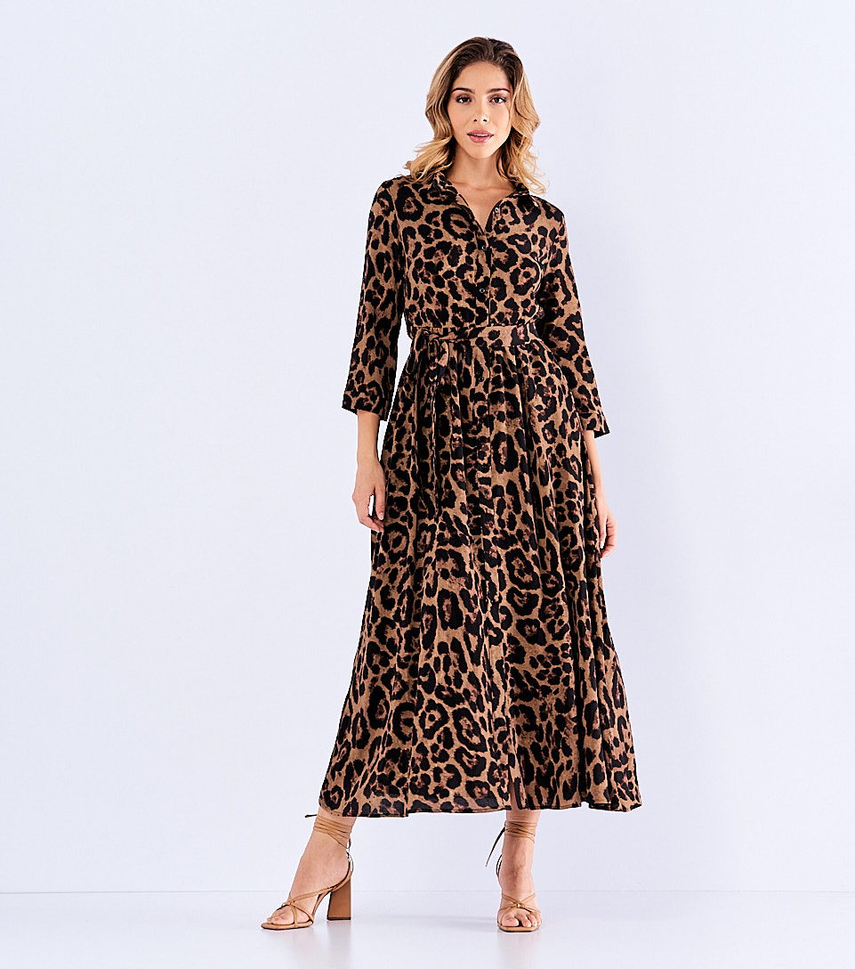 Vestido Para Mujer Largo Animal Print Derek 828114 CF