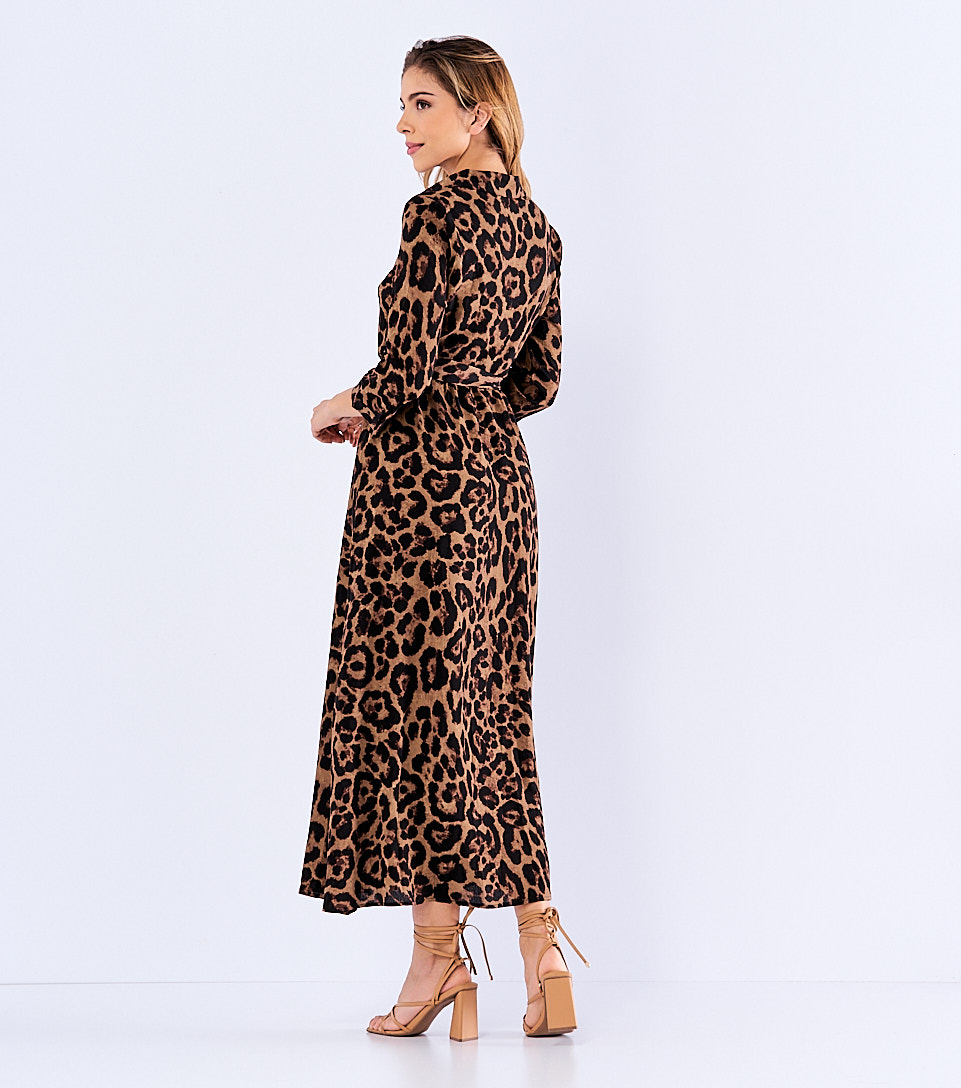 Vestido Para Mujer Largo Animal Print Derek 828114 CF
