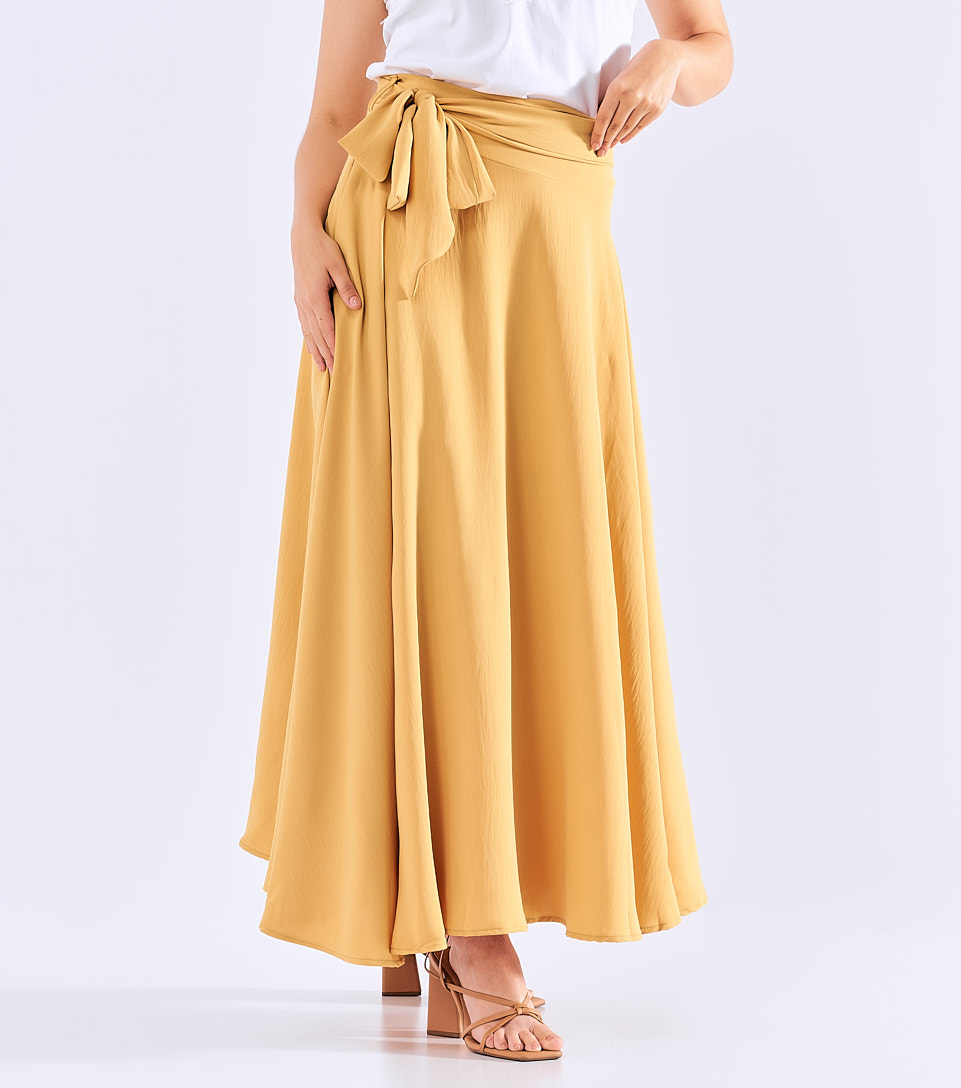 Falda De Mujer Larga Unicolor Con Bolsillos Invisibles Derek 829228 BL