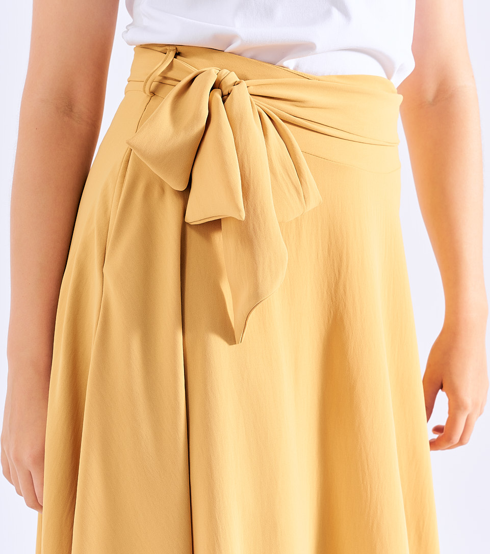 Falda De Mujer Larga Unicolor Con Bolsillos Invisibles Derek 829228 BL