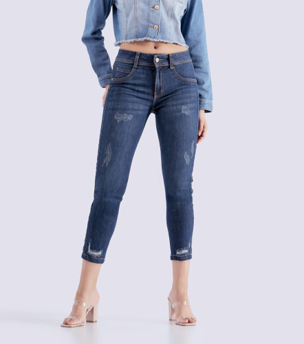 Jean Para Mujer Skinny Con Corte En Costados Barcelona Irina DerekAZ