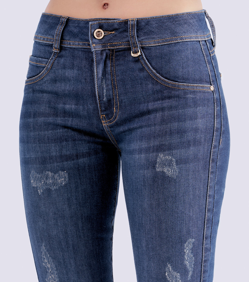 Jean Para Mujer Skinny Con Corte En Costados Barcelona Irina Derek 821317 AZ