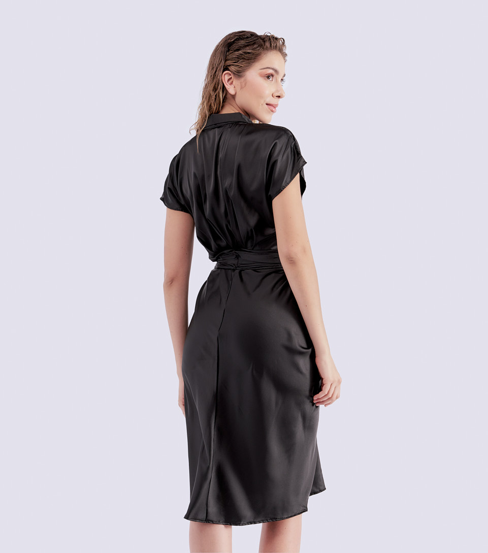 Vestido Para Mujer Camisero Con Drapeado Delantero Derek 824510 AY
