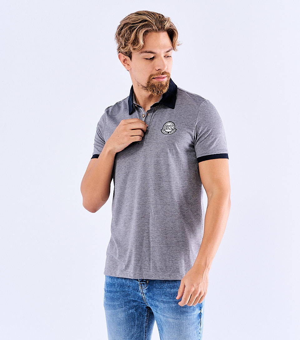 Vin Polo Comfort De Rayas Con Bordado Unser 829473 GR