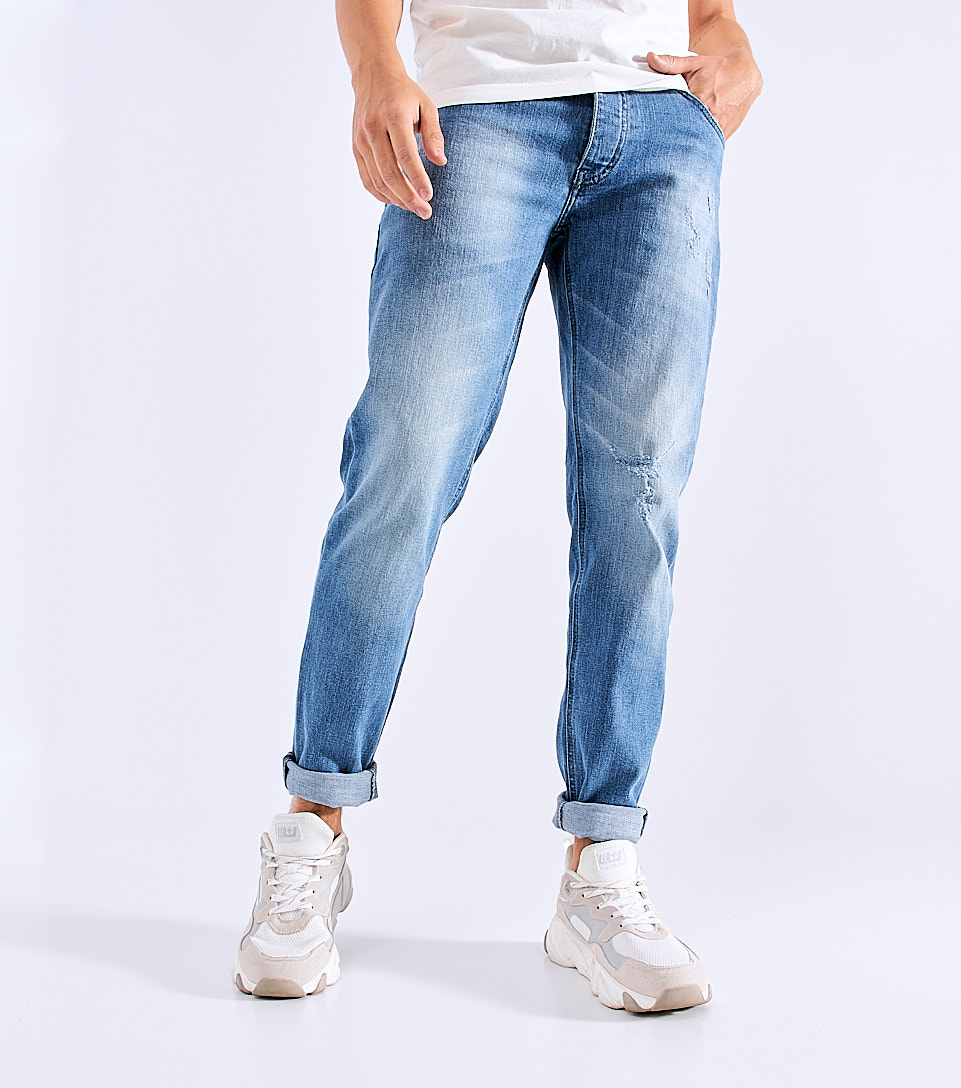 Jean Para Hombre Molderia Foil Con Proceso Medio Cinco Bolsillos Unser 829562 AZ