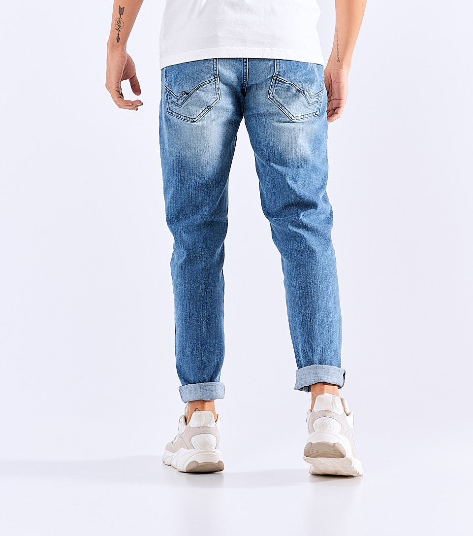 Jean Para Hombre Molderia Foil Con Proceso Medio Cinco Bolsillos Unser 829562 AZ
