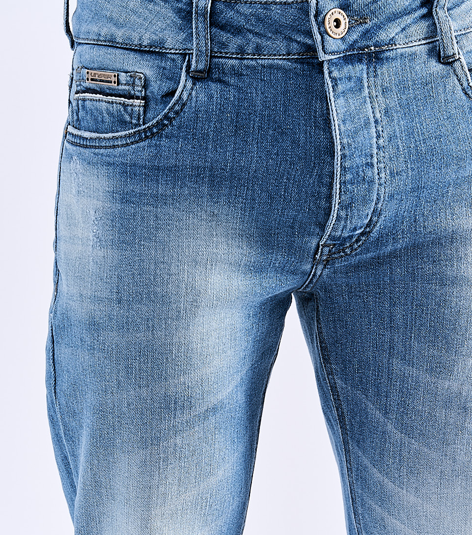 Jean Para Hombre Molderia Foil Con Proceso Medio Cinco Bolsillos Unser 829562 AZ