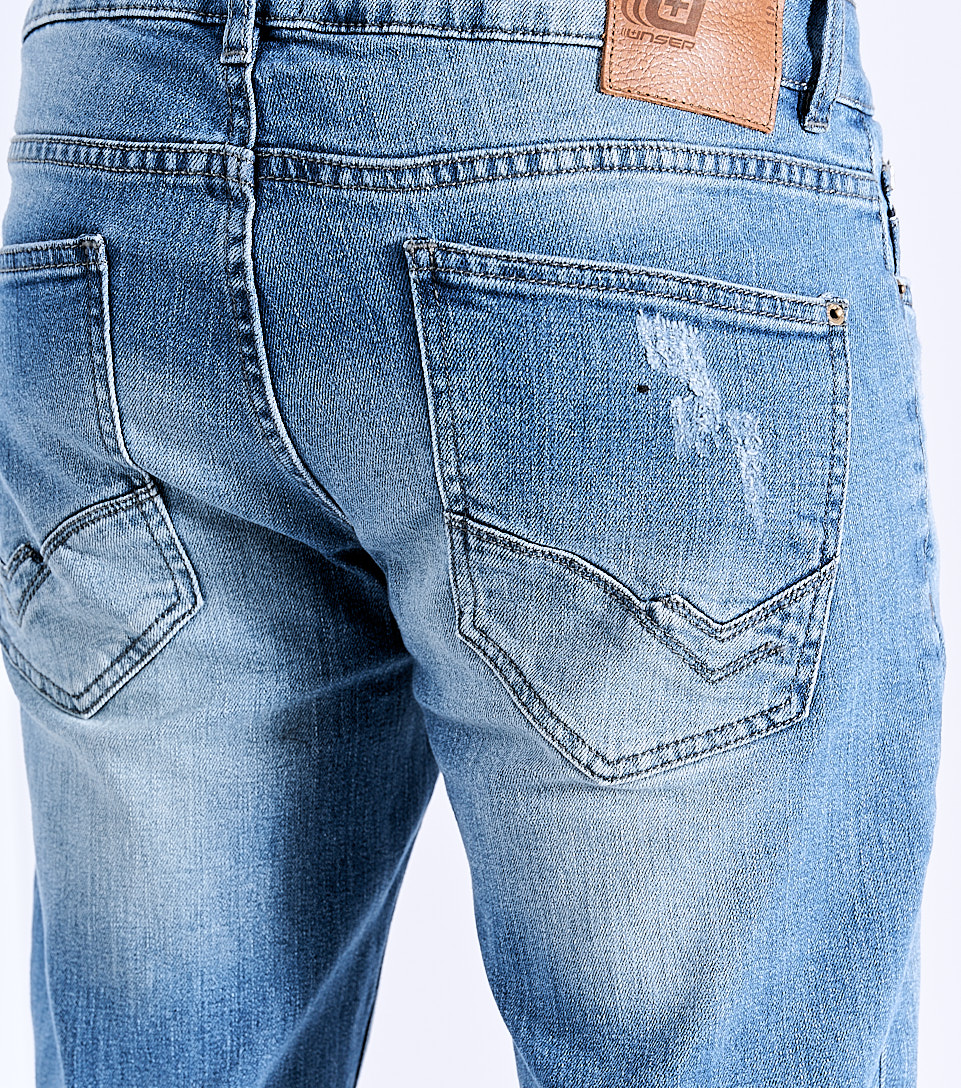 Jean Para Hombre Molderia Foil Con Proceso Medio Cinco Bolsillos Unser 829562 AZ