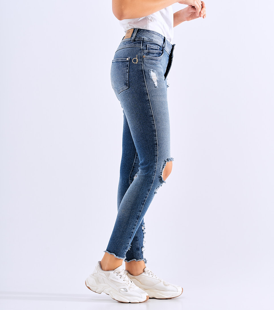 Jean Para Mujer Bota Skinny Conp Proceso Rotos Barcelona Gwen Derek 829027 AZ