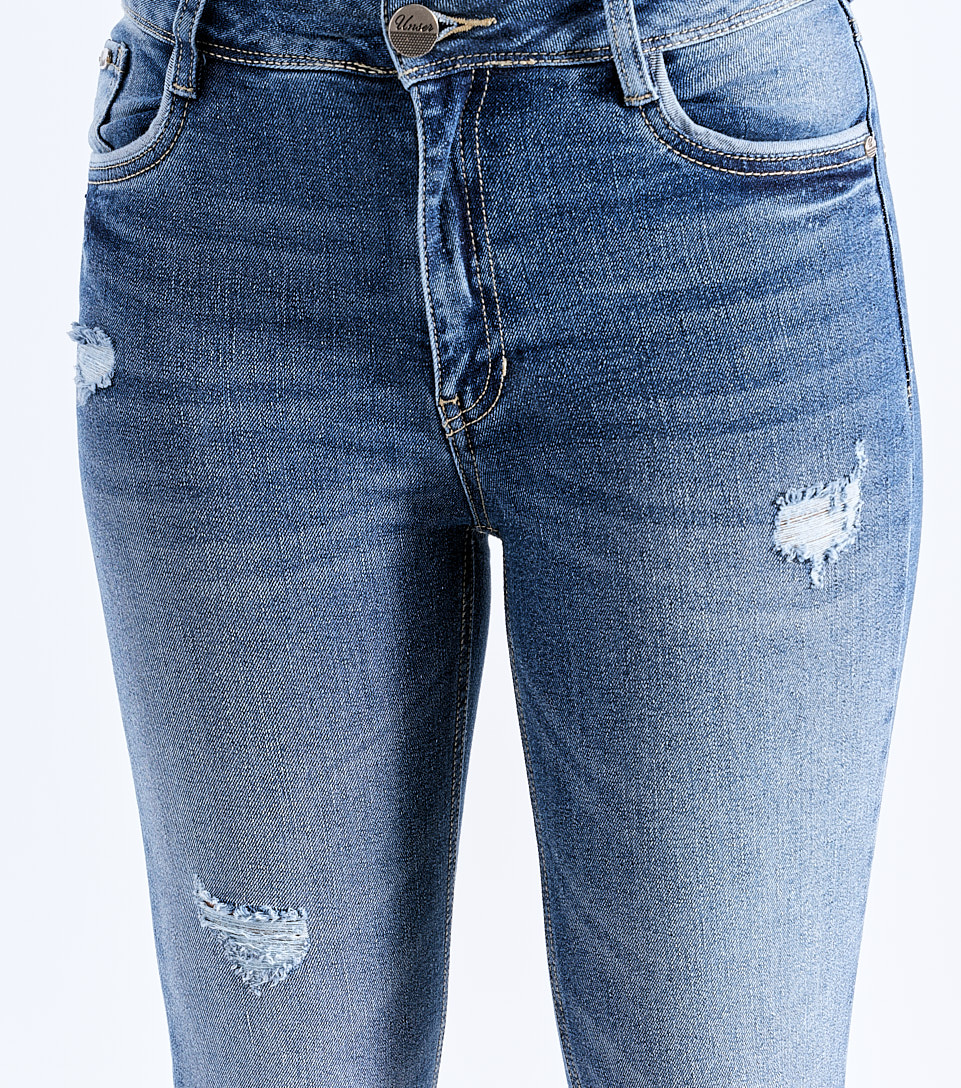 Jean Para Mujer Con Proceso Medio Y Rotos Unser 828324 AZ