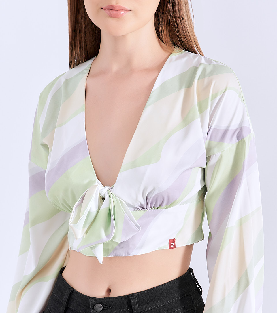 Blusa Para Mujer Corta Manga Con Volumen Unser 826776 RS