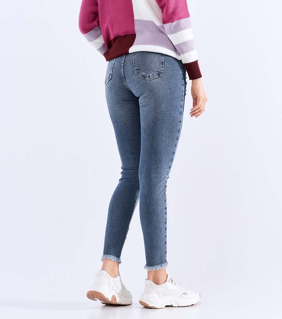Jean Para Mujer Skinny Con Proceso Rotos Sidney Layla Derek 827943 AZ