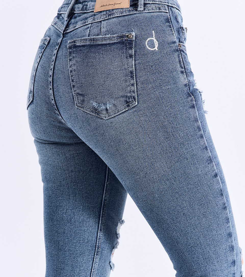 Jean Para Mujer Skinny Con Proceso Rotos Sidney Layla Derek 827943 AZ