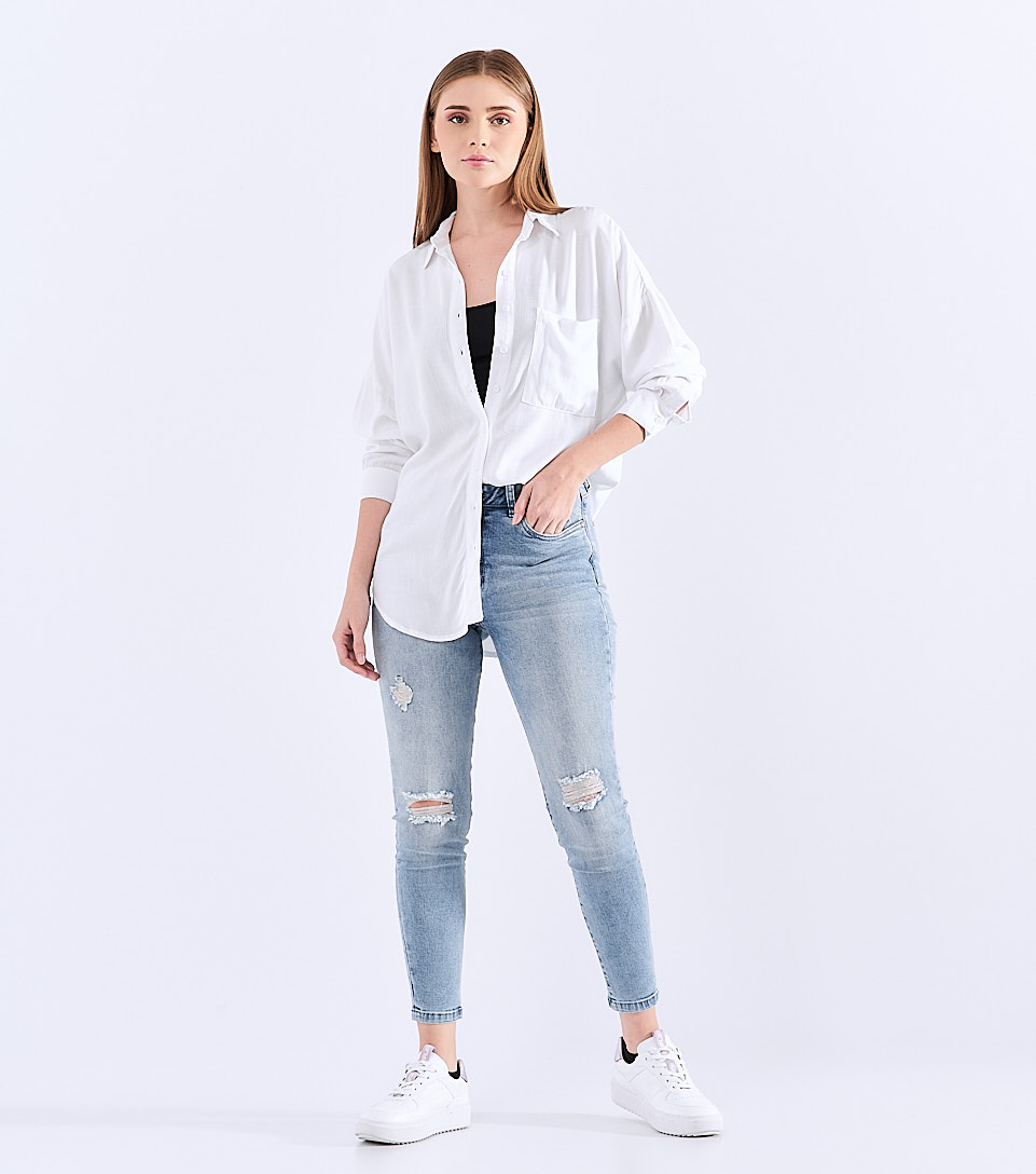 Blusa Para Mujer Oversize Camisera Manga Larga Unser 829475 BL