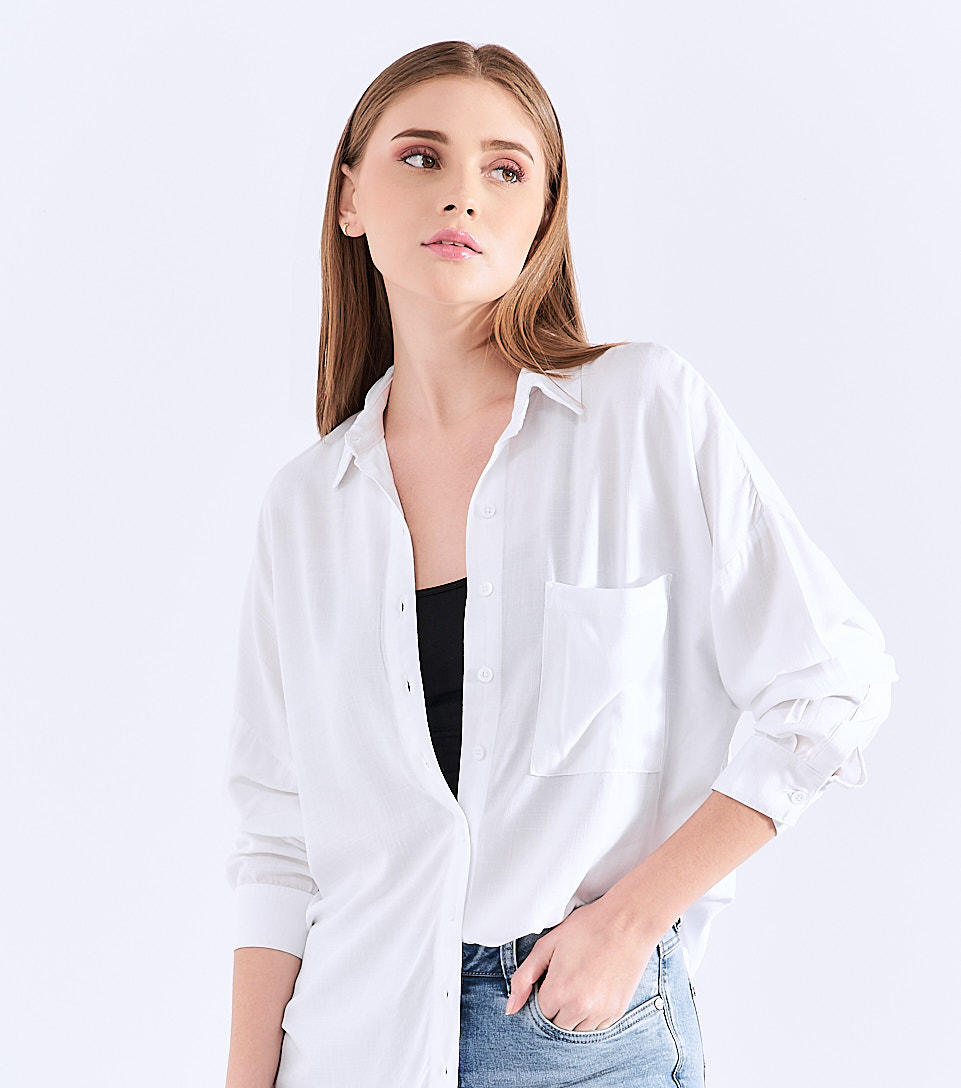 Blusa Para Mujer Oversize Camisera Manga Larga Unser 829475 BL