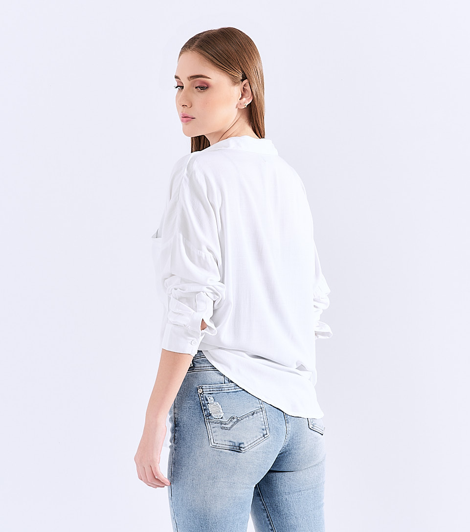 Blusa Para Mujer Oversize Camisera Manga Larga Unser 829475 BL