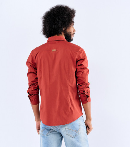 Camisa Billy Slim Popelina Strech Unicolor Sin Bolsillo UnserVT