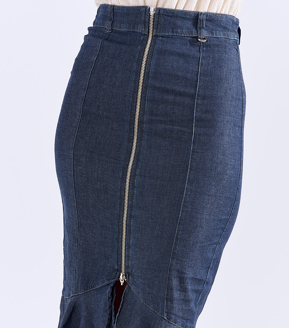 Falda Para Mujer En Indigo Con Cremallera Y Golas Megan Derek 828264 AZ