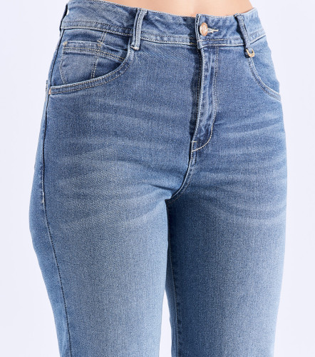 Jean Para Mujer Bota Flare Con Proceso Claro Praga Matilda DerekAZ