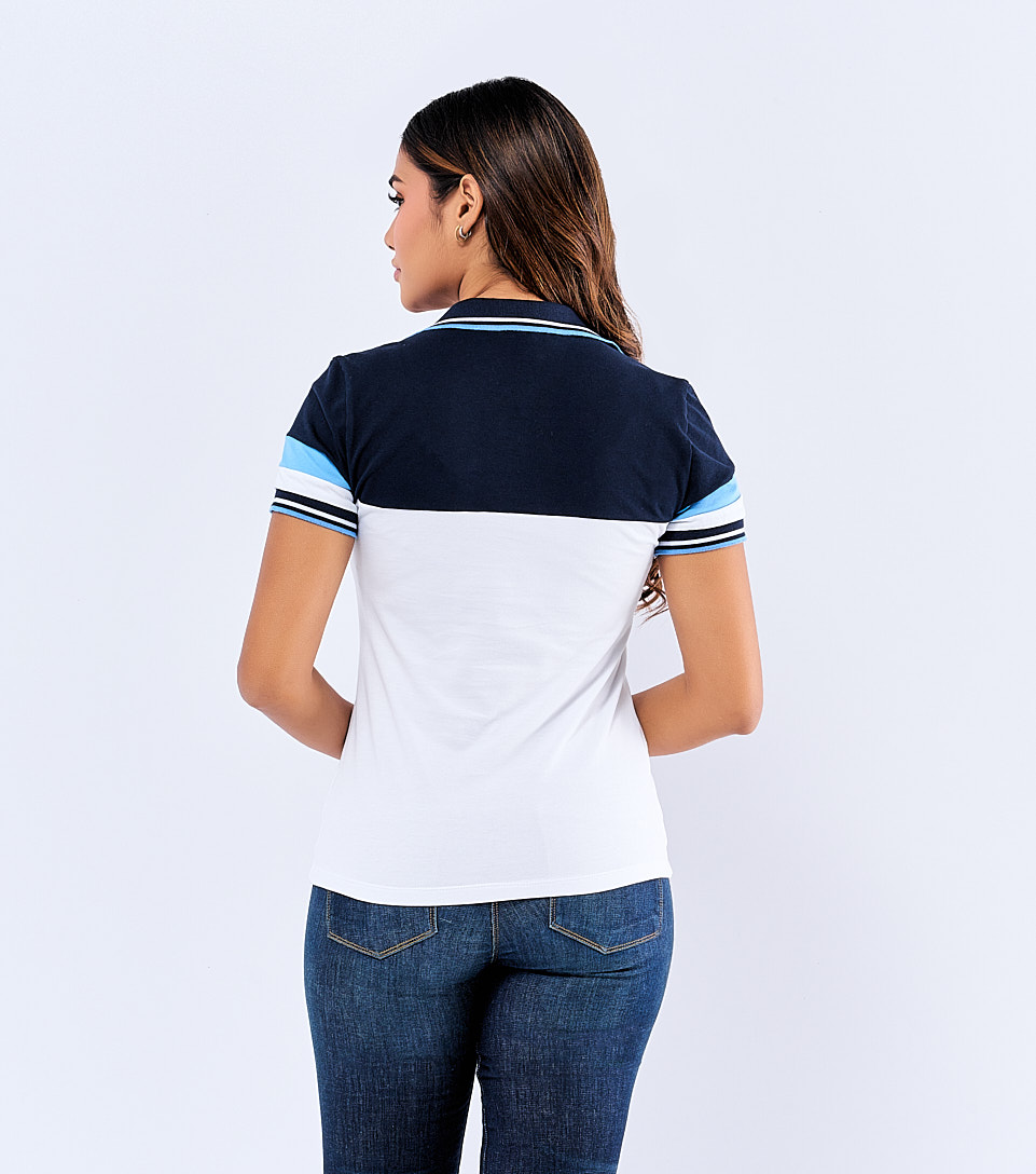 Polo Para Mujer Combinado Manga Corta Derek 826629 AC