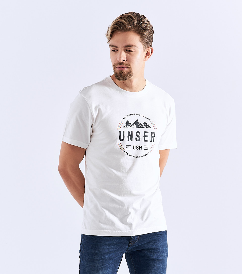 T Shirt Para Hombre Unicolor Con Estampado En Delantero Unser 828300 AR