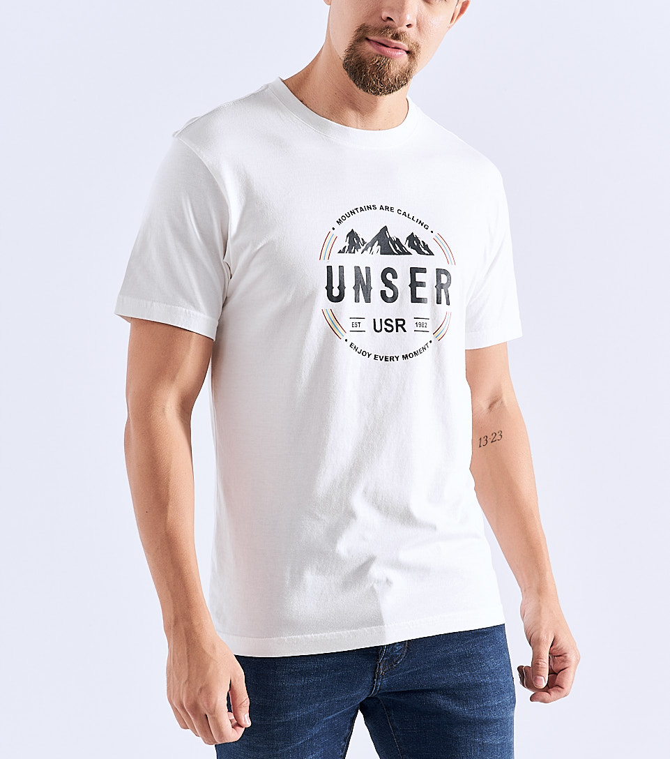 T Shirt Para Hombre Unicolor Con Estampado En Delantero Unser 828300 AR