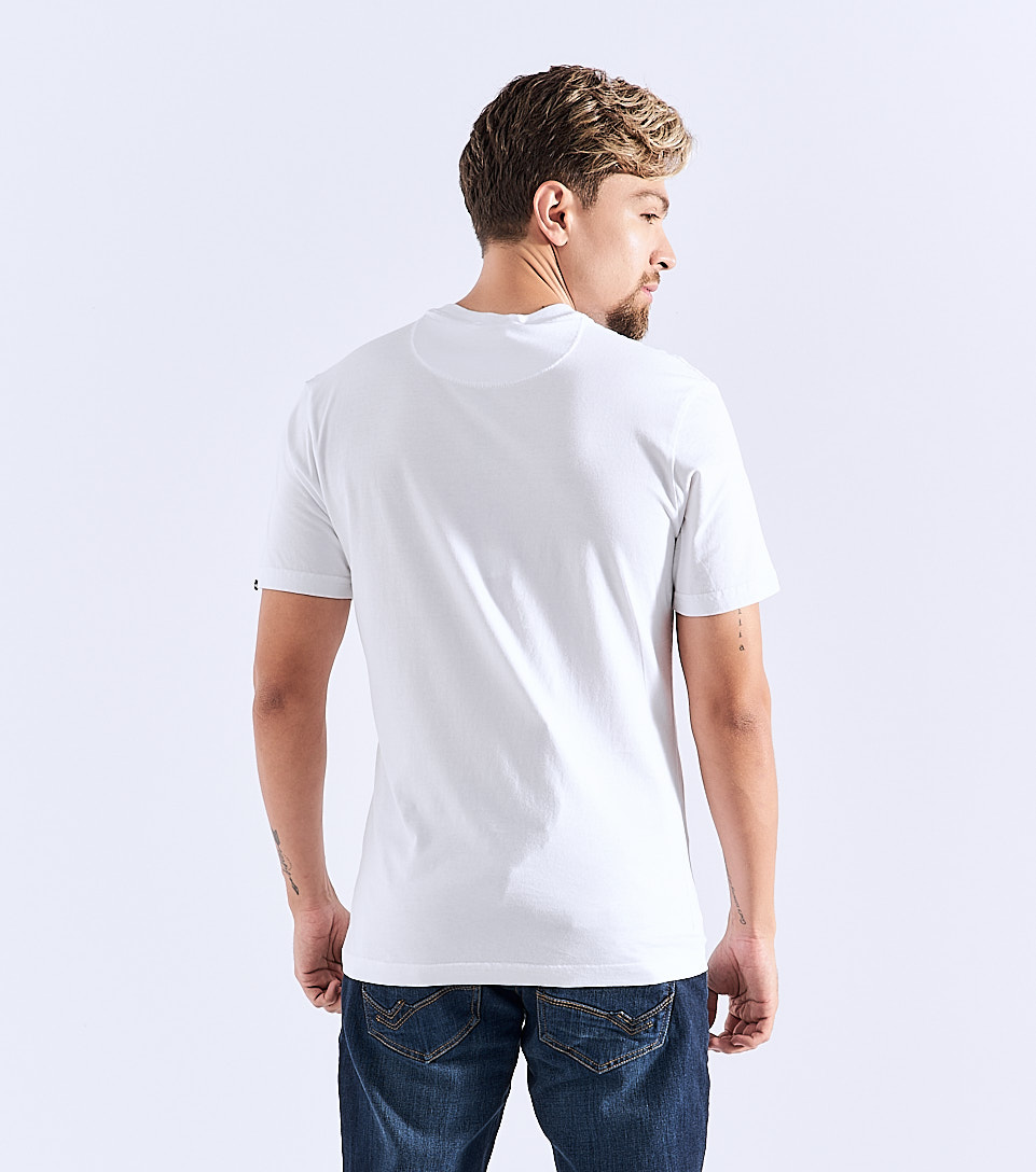 T Shirt Para Hombre Unicolor Con Estampado En Delantero Unser 826902 BL