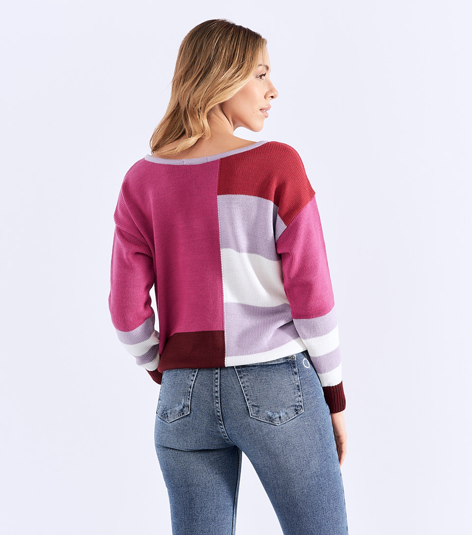 Zendaya Buso Tejido Combinado En Bloques De Colores Derek 824486 FS