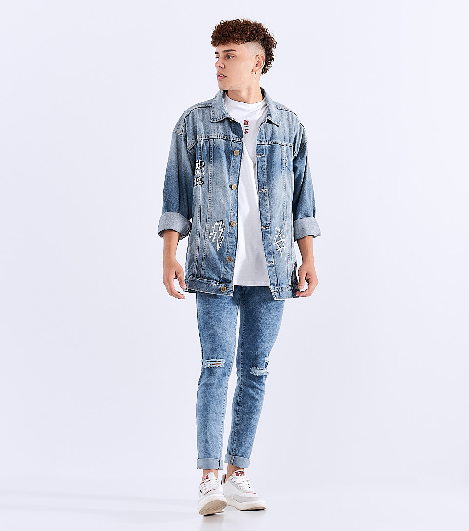 Juan Pablo Chaqueta En Denim Estampada Typer 826069 AZ