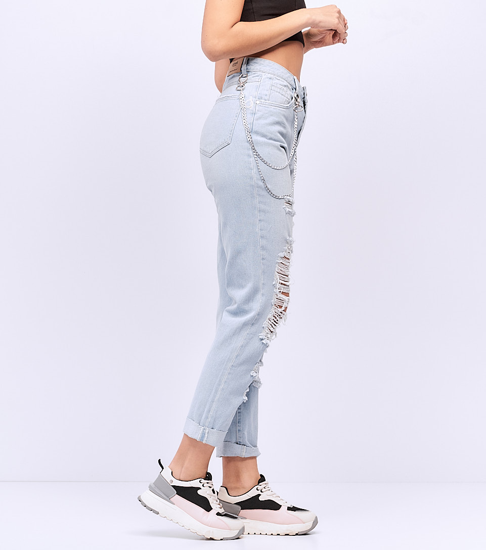 Jean Para Mujer Momfit Y Proceso Con Rotos Praga Afra Derek 827960 AZ