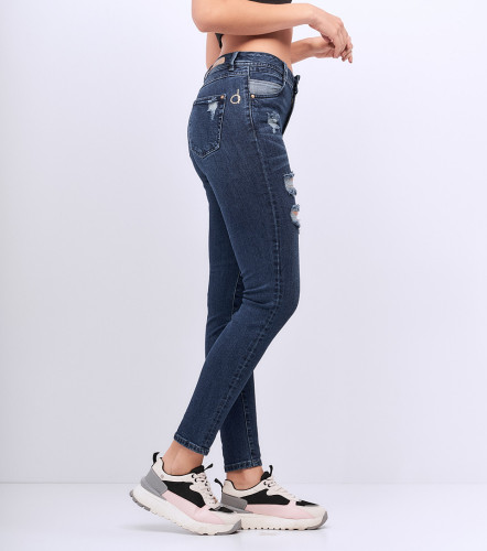 Jean Para Mujer Skinny Con Proceso Rotos Barcelona Trinity DerekAZ