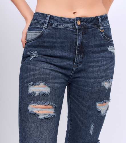 Jean Para Mujer Skinny Con Proceso Rotos Barcelona Trinity DerekAZ