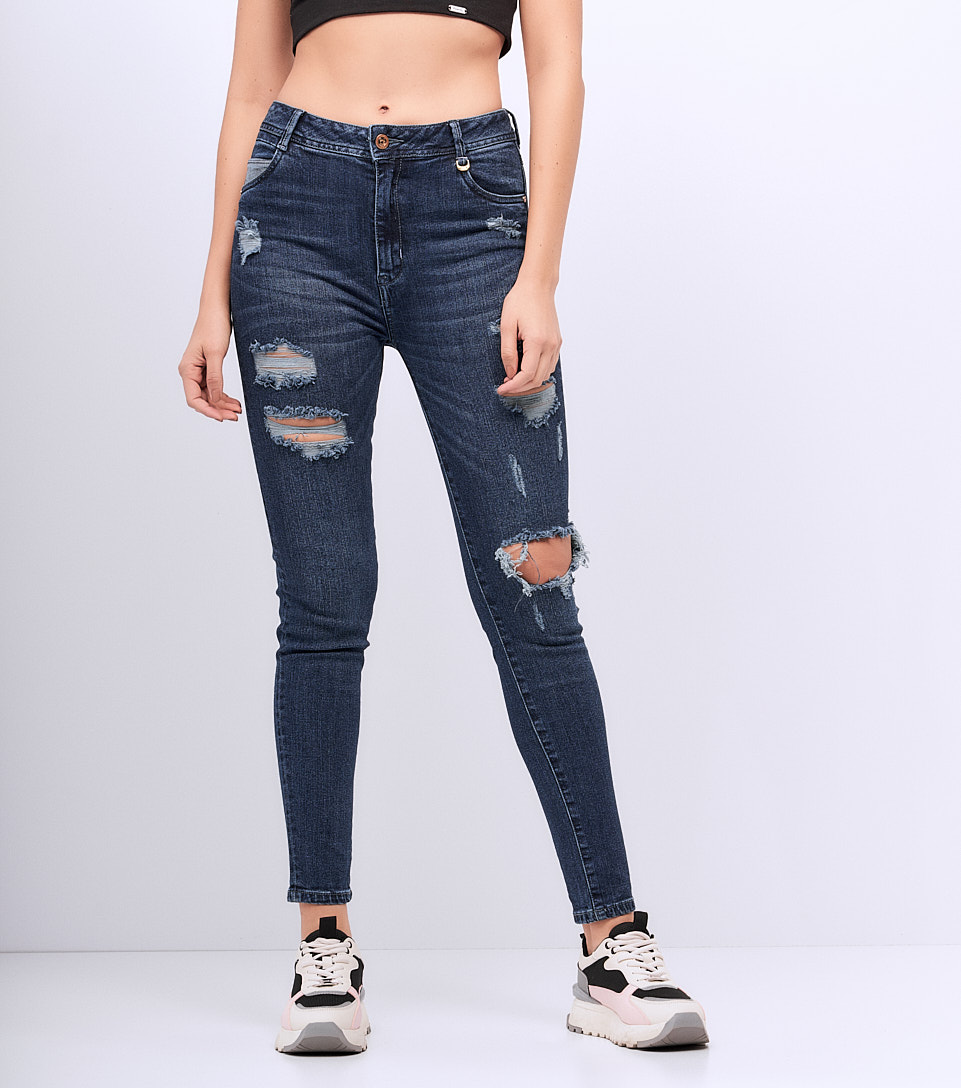 Jean Para Mujer Skinny Con Proceso Rotos Barcelona Trinity Derek 829026 AZ