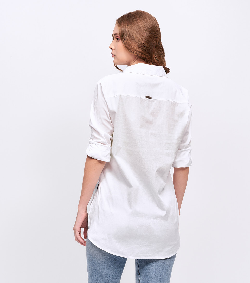 Blusa Para Mujer Camisera Oversize Manga Larga Unser 829491 BL