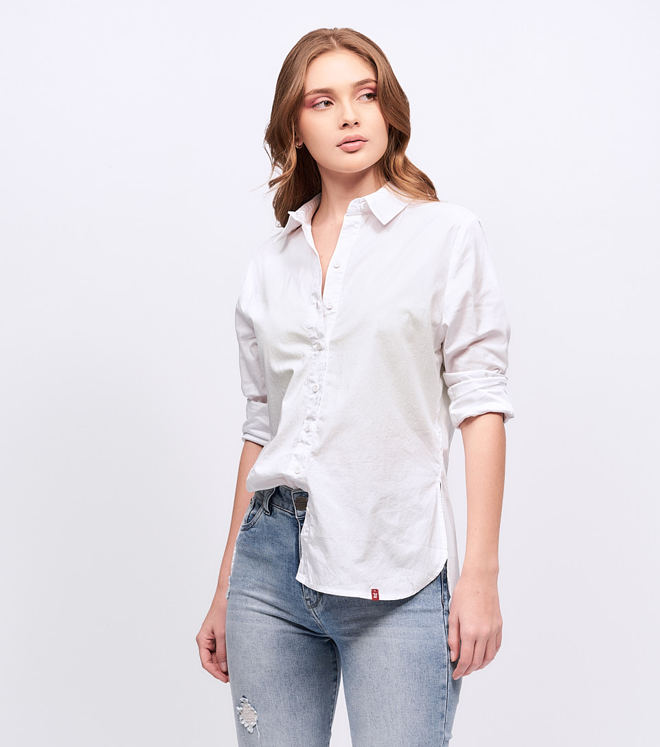 Blusa Para Mujer Camisera Oversize Manga Larga Unser 829491 BL