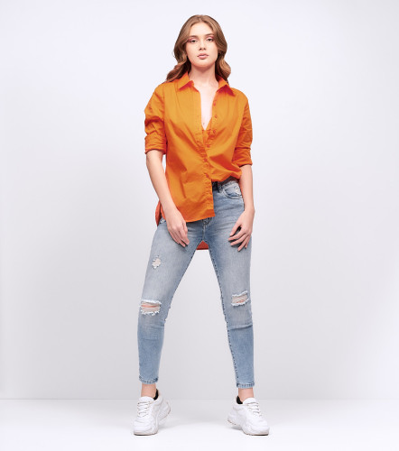 Blusa Para Mujer Camisera Oversize Manga Larga UnserNJ