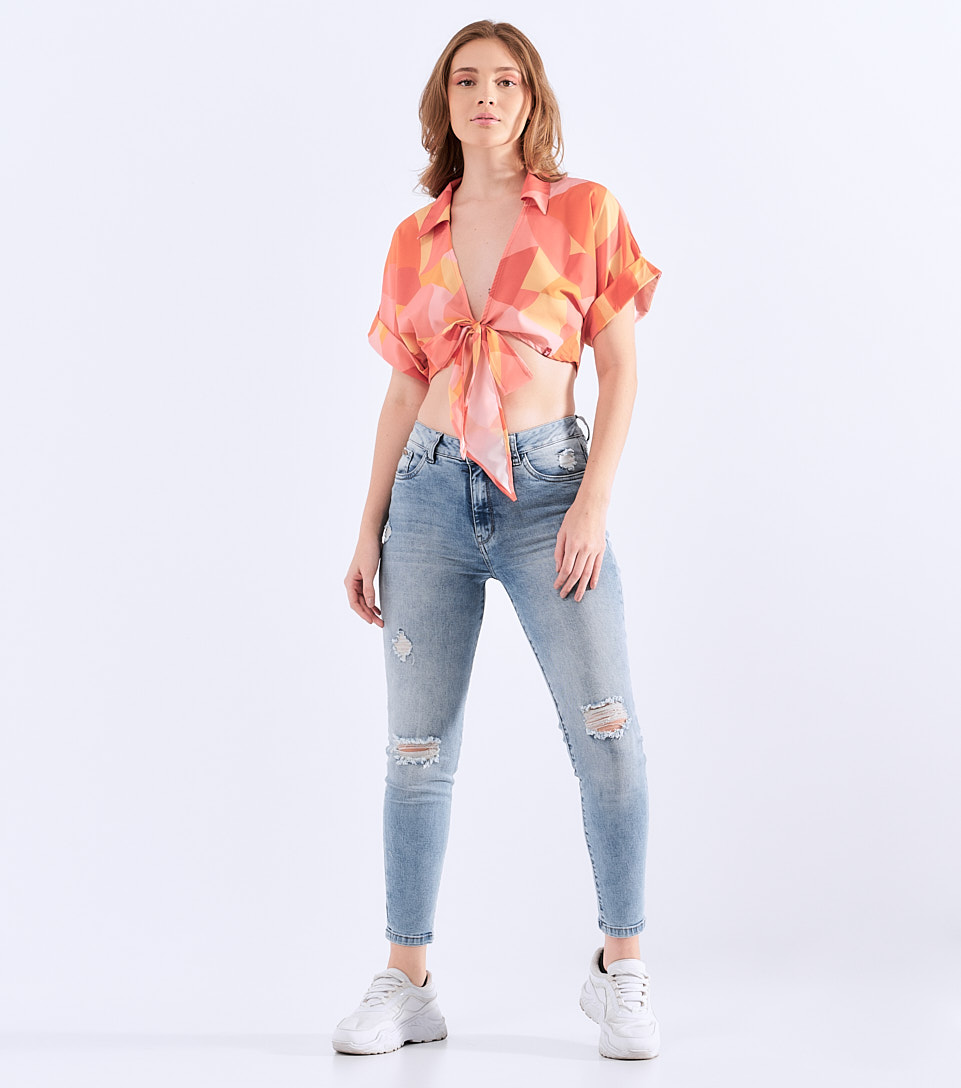Blusa Para Mujer Cruzada Con Tiras Para Anudar Unser 829510 RS