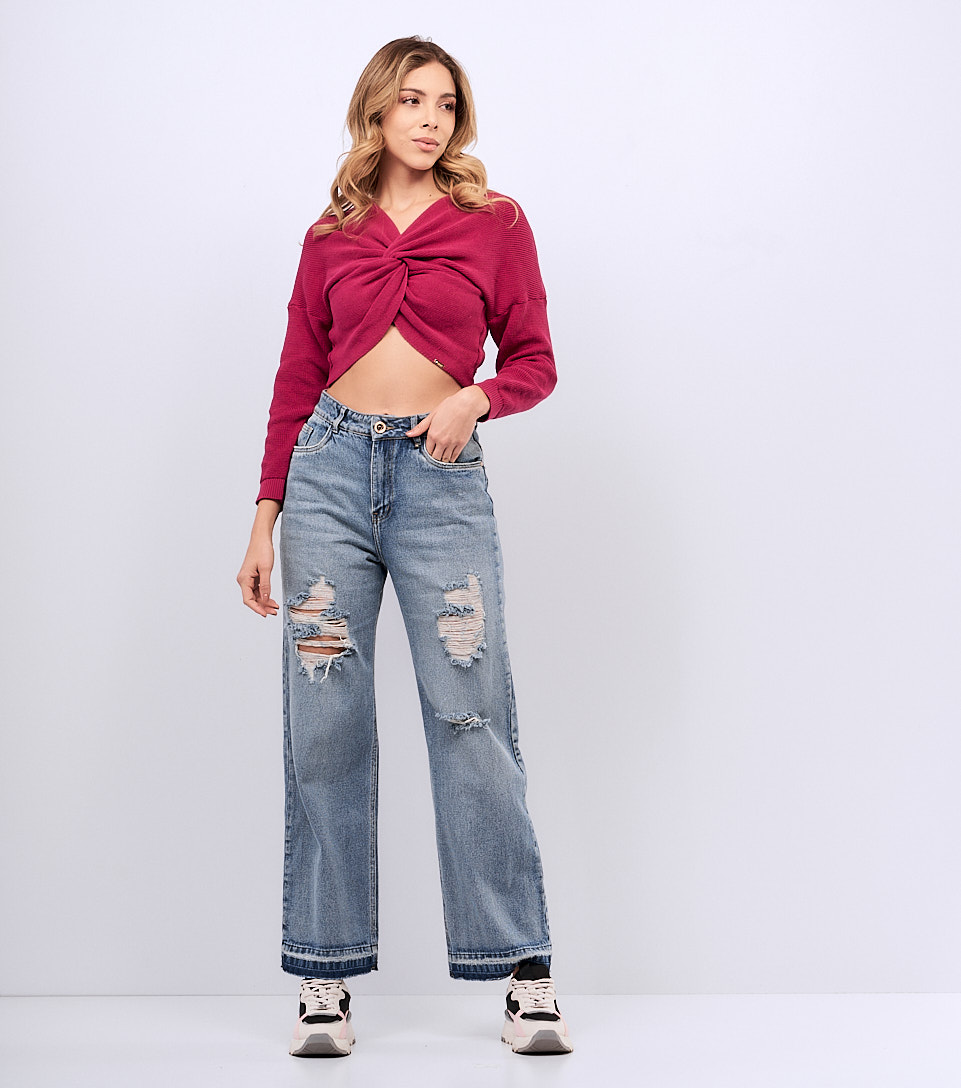 Buzo Para Mujer Tejido Entrelazado Unicolor Selena Derek 830316 AR