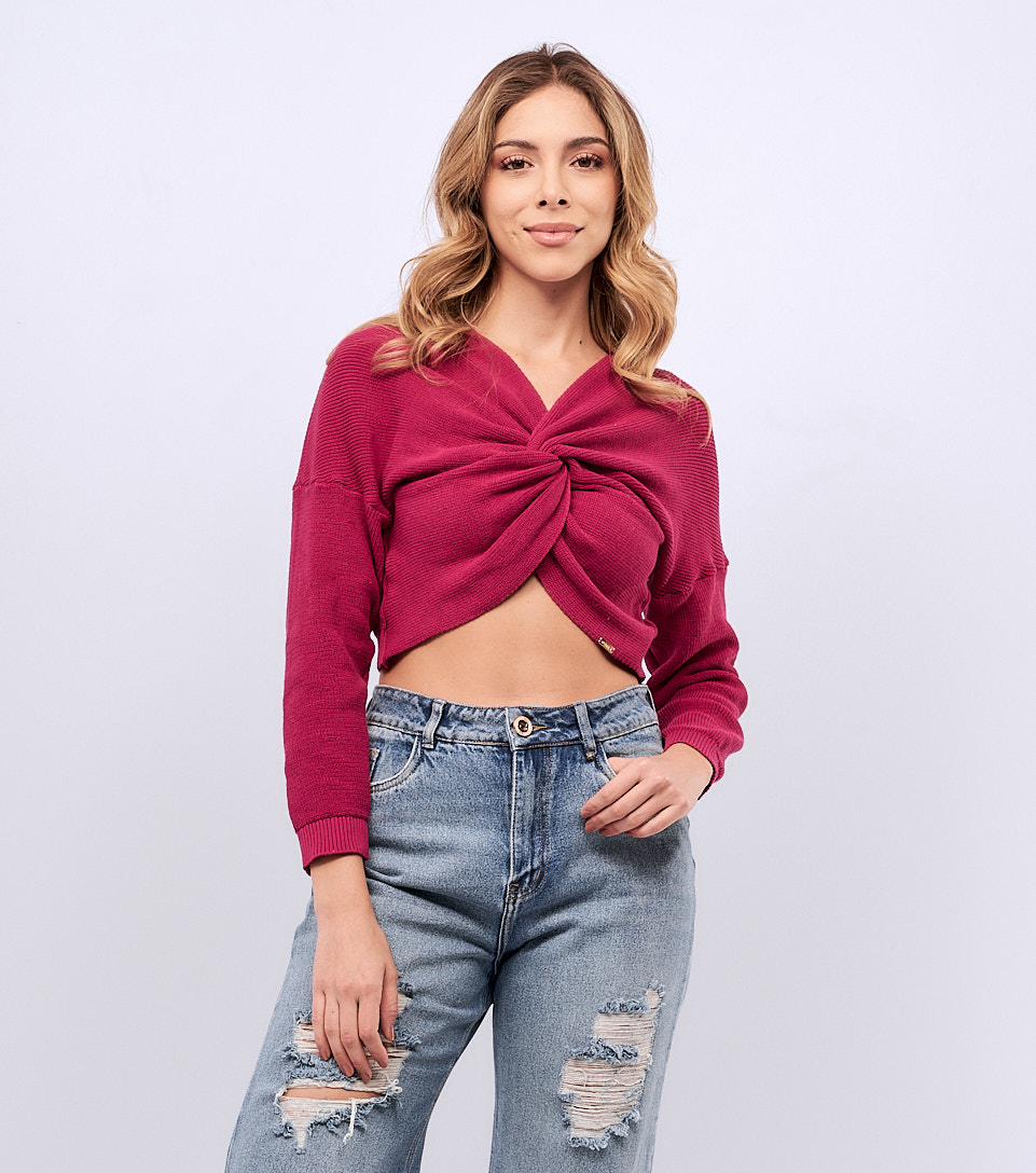 Buzo Para Mujer Tejido Entrelazado Unicolor Selena DerekFS