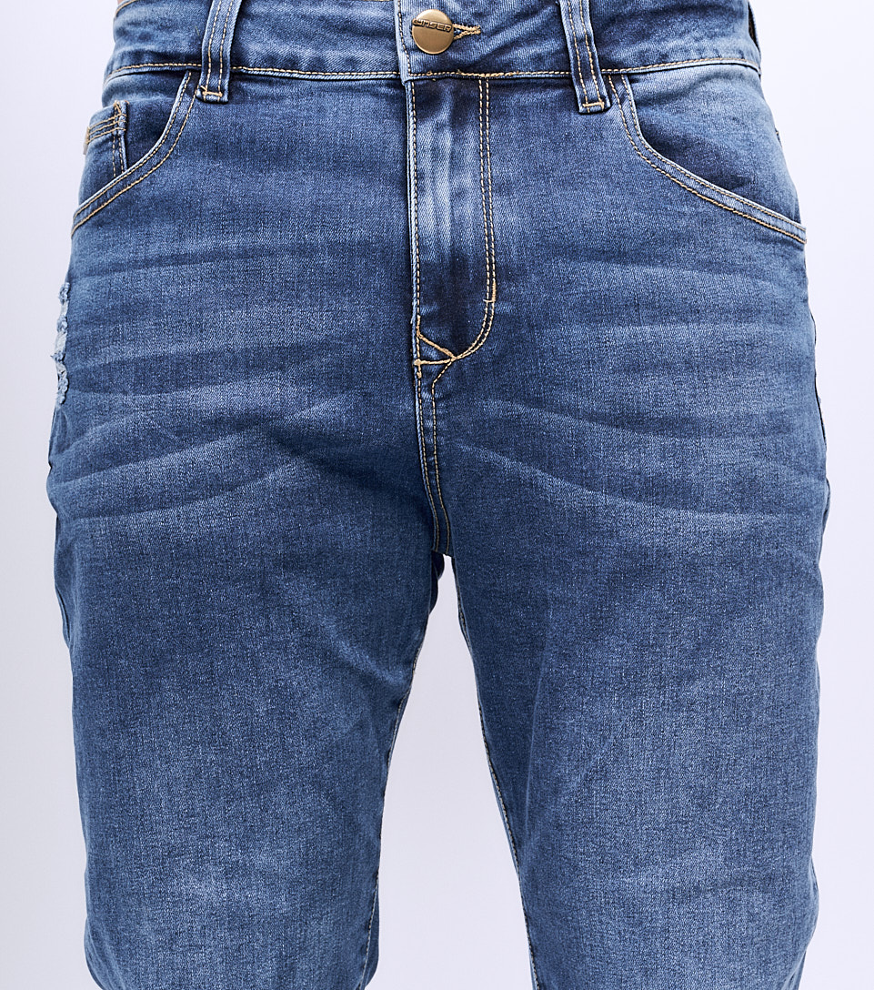 Jean Para Hombre Molderia Stell Rotos Con Trama Unser 830414 AZ