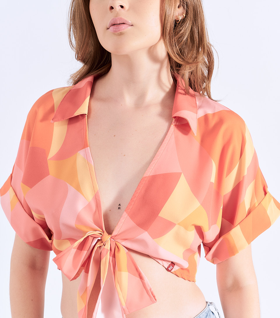 Blusa Para Mujer Cruzada Con Tiras Para Anudar Unser 829510 RS