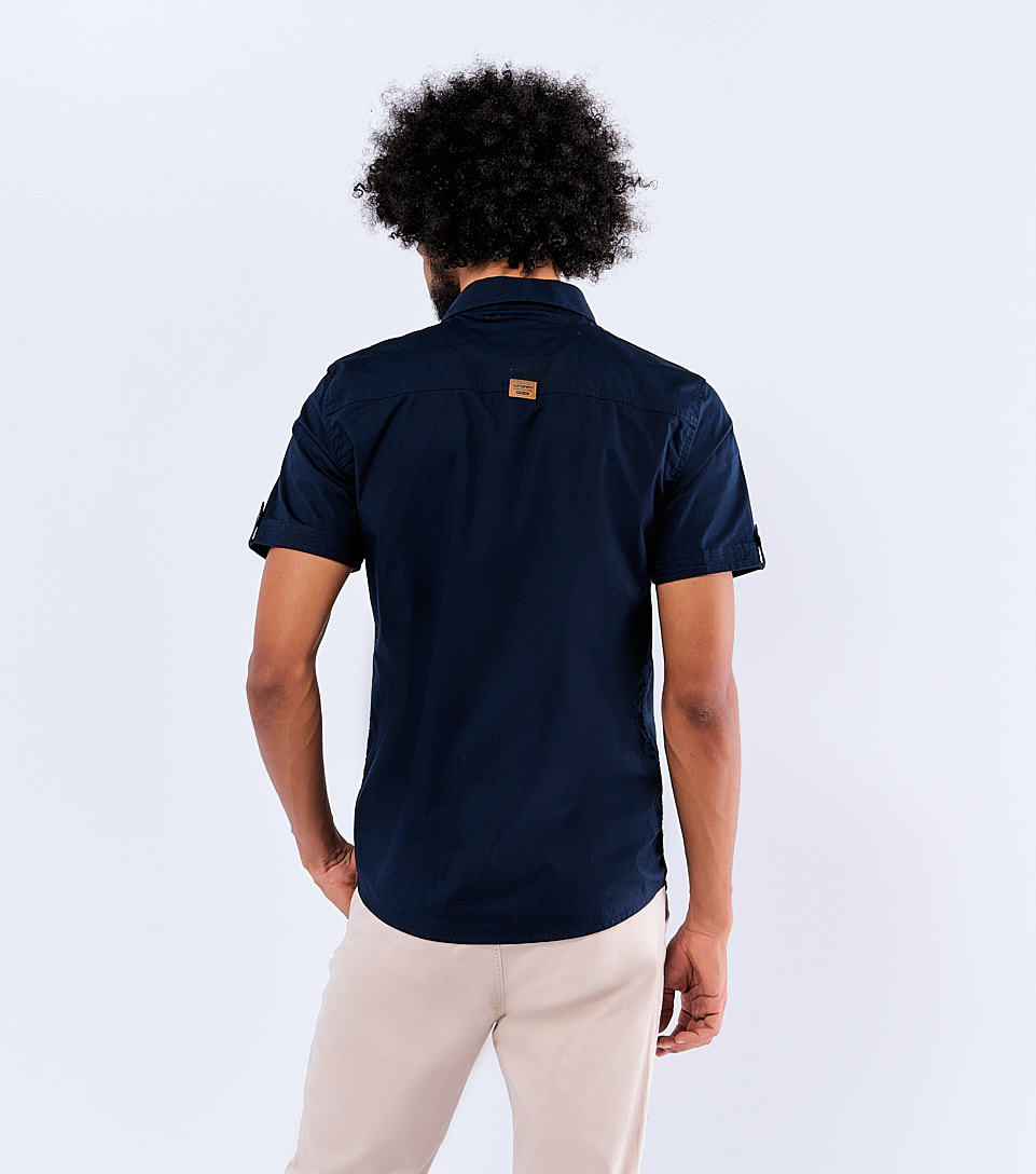 Camisa Slim Unicolor Con Cortes Unser 827206 AZ