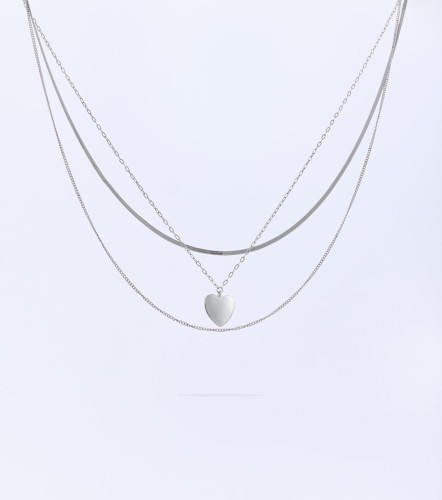 Collar Multicadenas Con Dije Corazon Piedra DerekPT